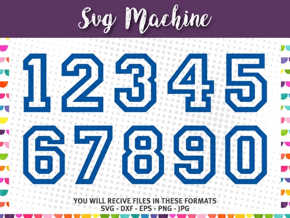 svg sport numbers varsity block number college numbers