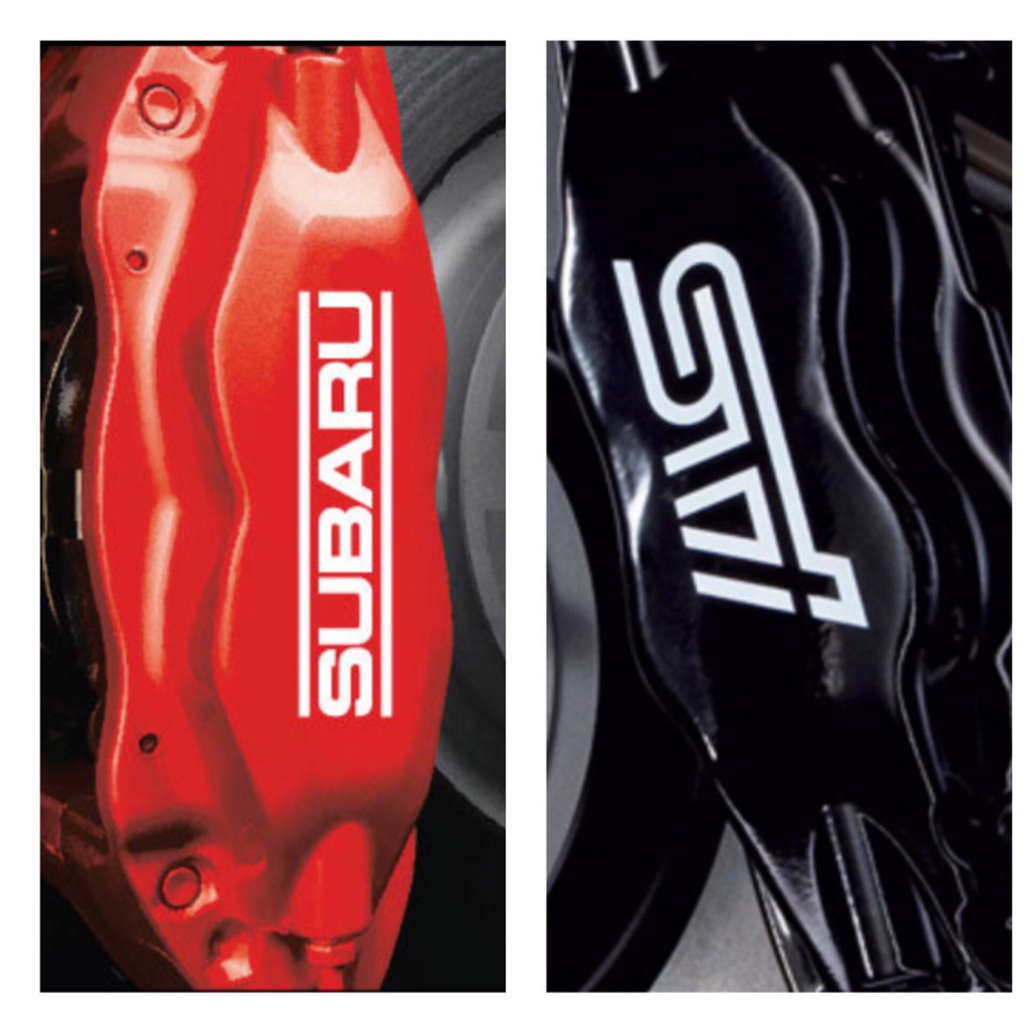 8pc subaru or sti brake caliper vinyl decal overlay wrx