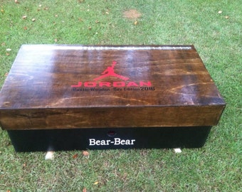 Large Wooden Jordan Shoe Box