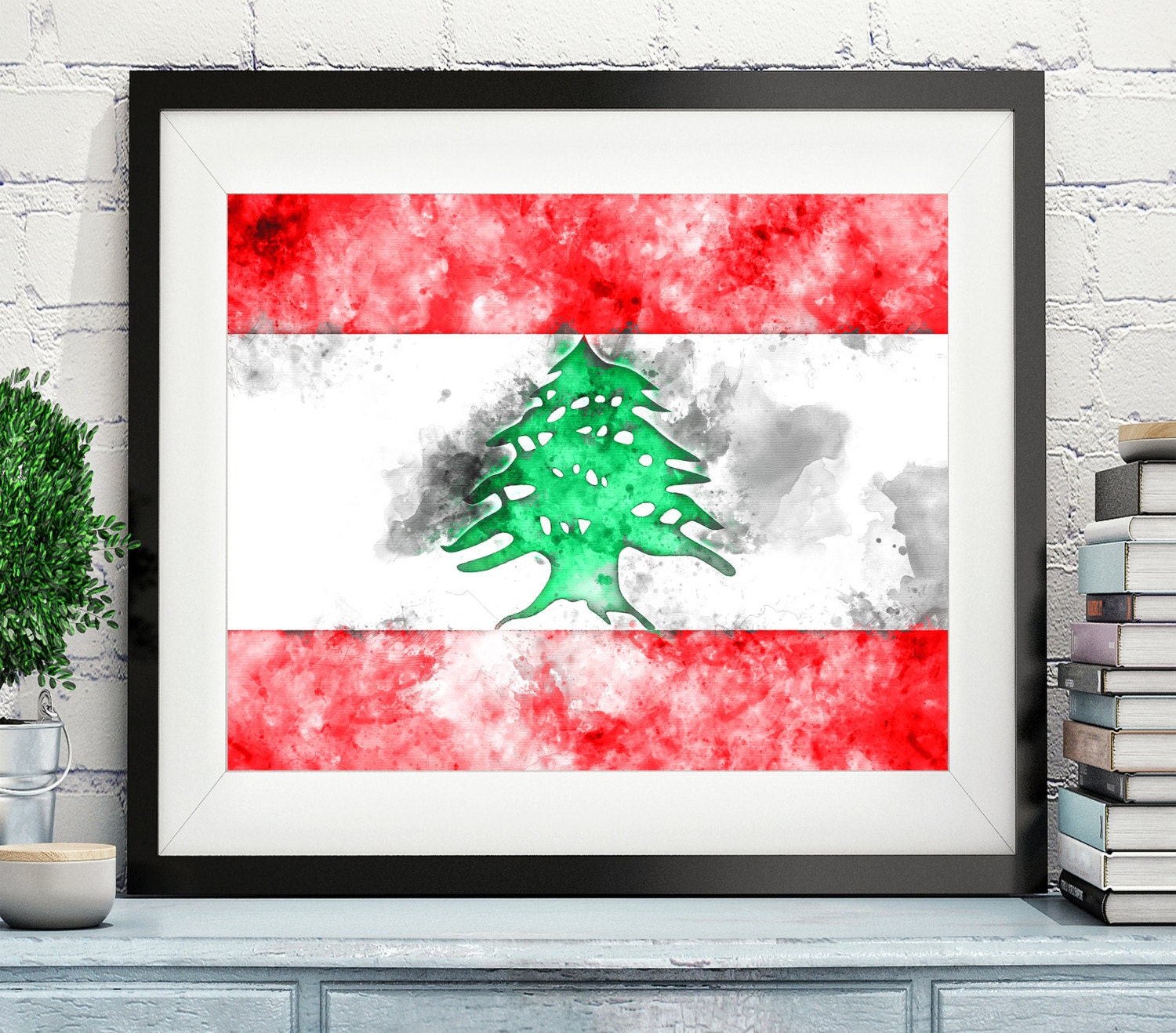 Lebanon Flag Art Lebanon Flag Print Lebanese Flag Poster