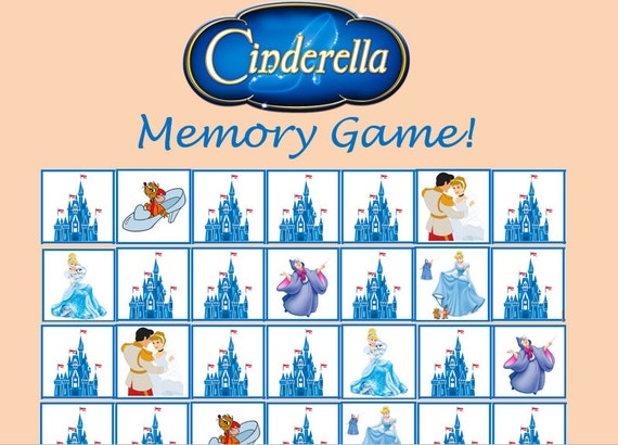 Cinderella Memory Game Instant Download
