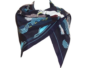 Sale - 100% Silk Scarf - Cockatoo Australian Digital Print Design - Great Birthday gift
