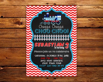 Train Birthday Invitation. Boys Train Invitation. Train Party Invite. Train Invitation. Any age. Train Birthday.