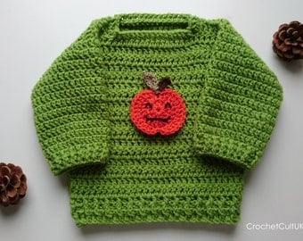 Baby Pumpkin Sweater/ Baby Halloween Sweater/ Pumpkin Jumper/ Baby Jumper/ Baby Sweater/ Baby Holiday Sweater