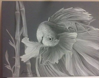 Items similar to Chalk Pastel Drawing: Koi Fish on Etsy