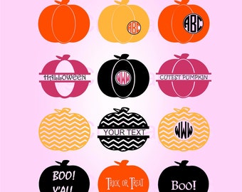SVG Pumpkin Monogram Frame, Svg Files, Halloween Svg, Svg files for Cricut, Svg Cut files for Silhouette, SVG Vinyl Cutters, Vector Design,