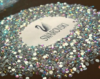 Swarovski crystals flat back stones gems rhinestones non hotfix 30 piece crystal ab clear ALL Sizes for design nails clothes shoes art*
