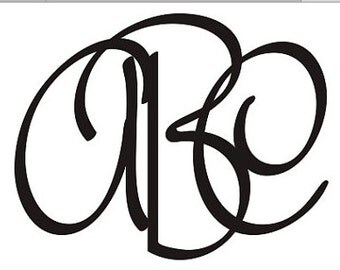 Handwritten Script Monogram Alphabet font SVG Cut Files Instant Download