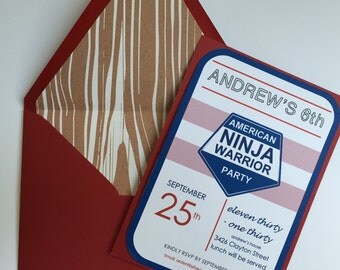 American Ninja Warrior Birthday Party Invitation