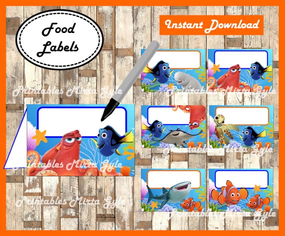 Finding Dory Food Labels Printable Finding Dory Party Food