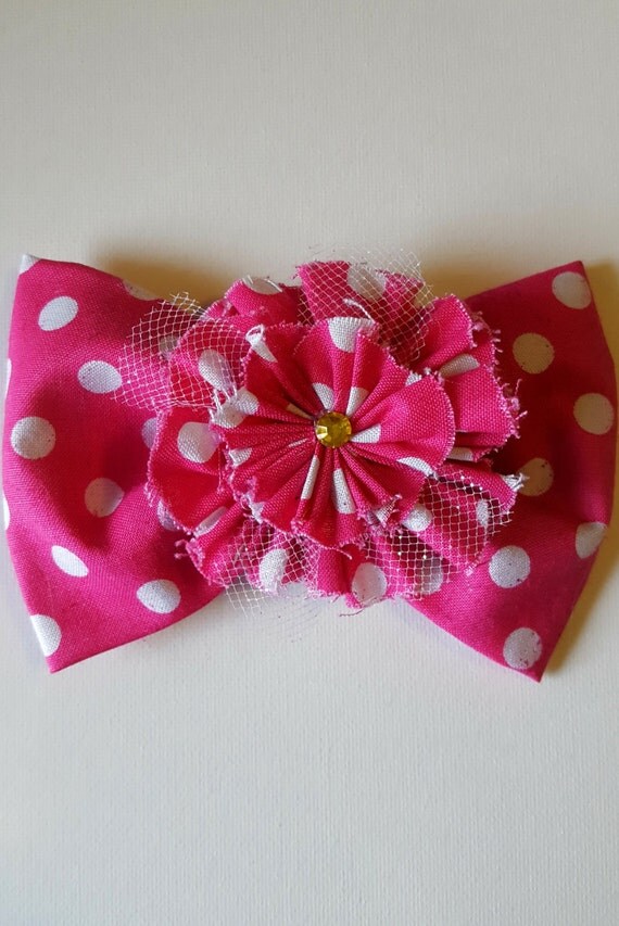 Hair bow Pink flower hair bow Valentine hair bow Pink hair bow