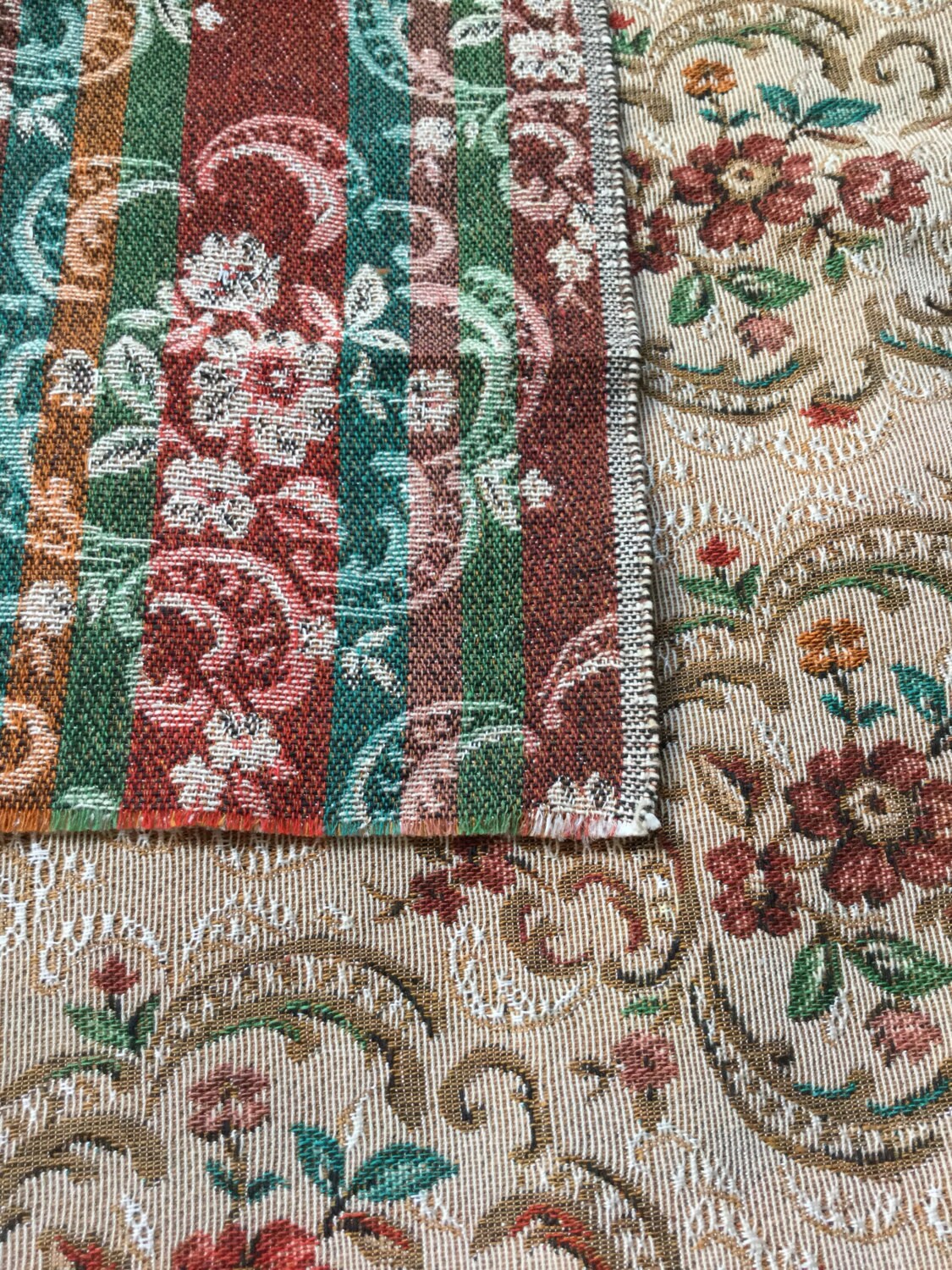 1M Vintage Fabric Upholstery Fabric Floral Fabric Tweed