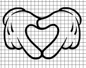 Mickey Hands in Heart SVG/DXF/download for Cricut and Silhouette