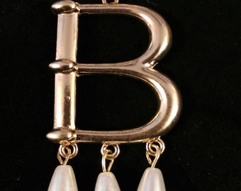 Anne Boleyn Gold Plated "B" Pearl Choker Necklace--Free Cameo Necklace With Purchase!