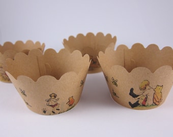 Winnie-the-Pooh cupcake wrappers , Birthday cupcake wrappers,Winnie-the-Pooh theme , Birthday cupcake wrapper, Baby Shower theme