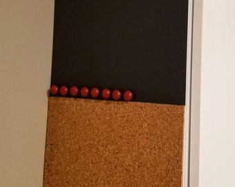 Magnetic Chalkboard & Corkboard Message Center