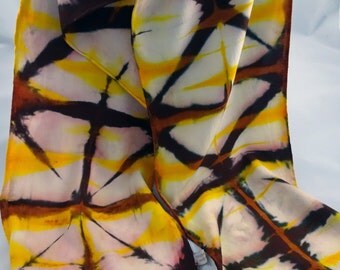 SALE! Shibori/Itajime rayon scarf #109