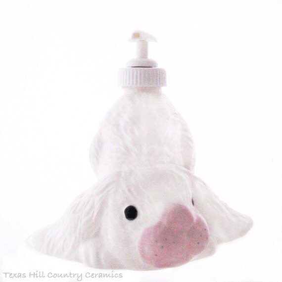 Ceramic Soap Dispenser White Bunny Dispenser White Rabbit