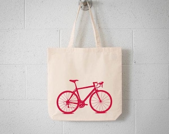 ECO Vital Bicycle tote - bike screen print natural bag