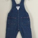 80s Primary Color Embroidered Blue Jean Overalls Size 9-12 months