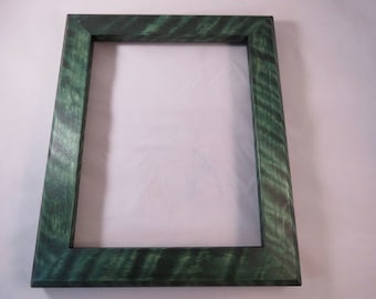 8x10 Flaming White Birch Picture Frame Green dye