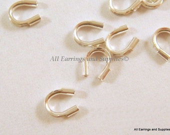 50 Silver Wire Guard Protector 4x3mm Brass Wire Saver - 50 pc - F4096WG-S50