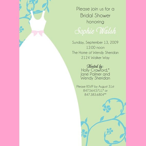 Modern Bride Bridal Shower Invitation Custom by cardsbycarolyn