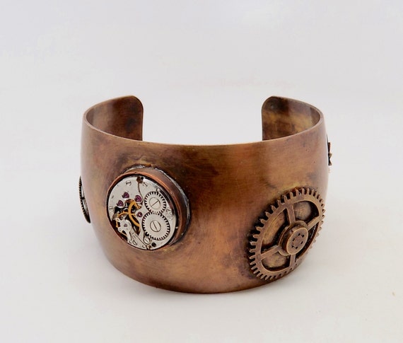 Steampunk bracelet. Steampunk cuff bracelet. by slotzkin steampunk buy now online