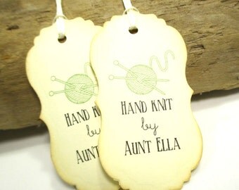 Hand Knit Tags - Set of 15 - Personalized - Store tags