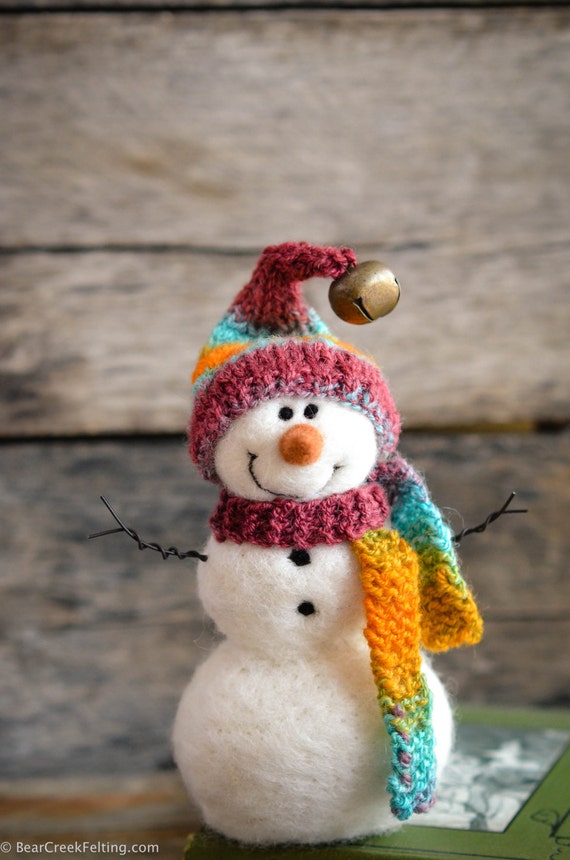 Nadelfilz schneemann nadel gefilzte schneemann von bearcreekdesign
