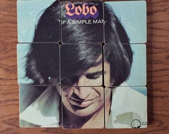 Lobo recycled Of A Simple Man album cover coasters with warped record bowl