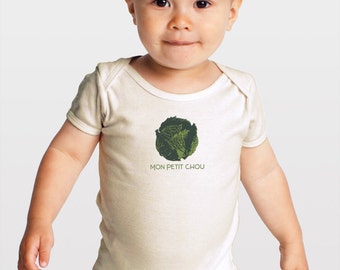 Mon Petit Chou -- Screenprinted Organic Cotton Baby Romper