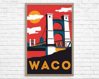 Waco Suspension Bridge Poster 24x36