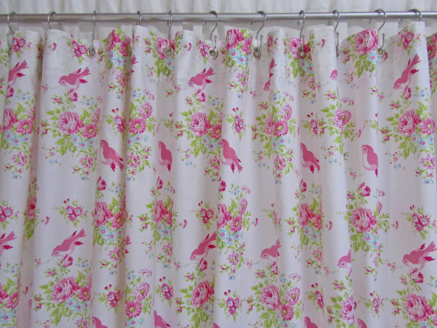 Cottage Chic Shower Curtain Shabby Chic Decor Rose Shower