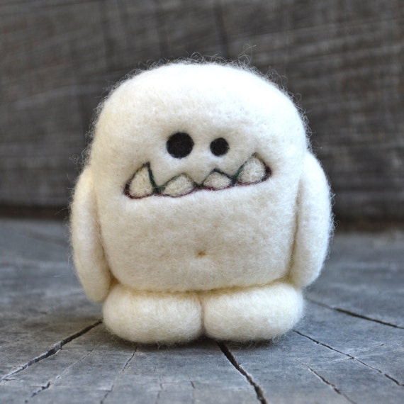 Needle Felted Cashmere Wool Yeti Egg Toy Made to by asherjasper