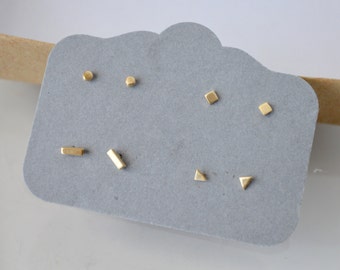 Tiny Stud Earrings, Cartilage Earrings, Small Stud Earrings, Brass Earrings, Stud Earrings, Geometric Earrings, Tiny Earrings, Gold Color