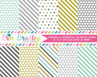 Blue and Red Digital Paper Pack Personal & by ErinBradleyDesigns