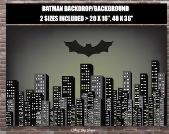 Batman Birthday Party, Batman Backdrop, Batman Background, DIGITAL, YOU PRINT, Batman Birthday Party Decorations, Batman Party Decorations