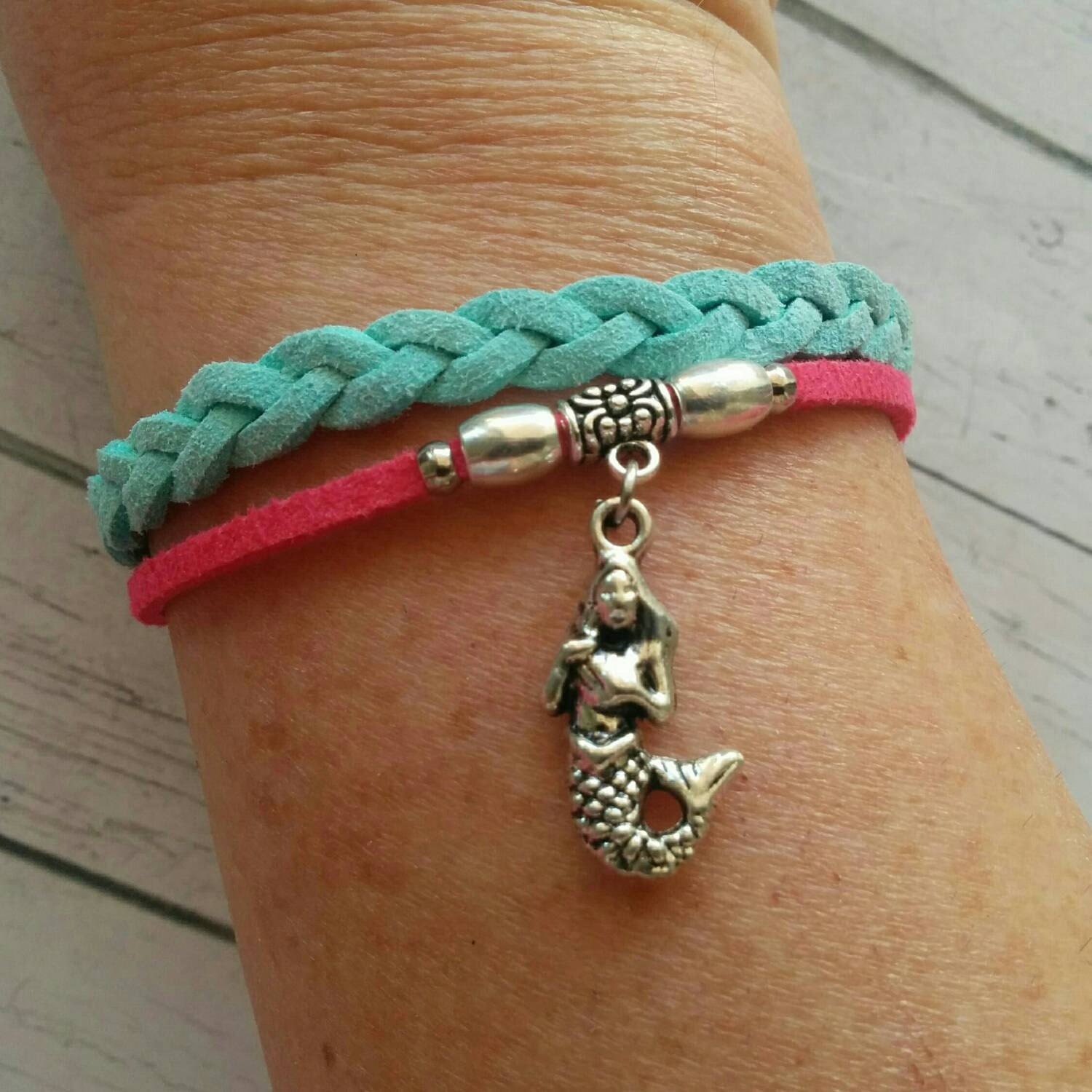 Silver Mermaid Charm Bracelet for Girls // Hot by DesignsbyNoa