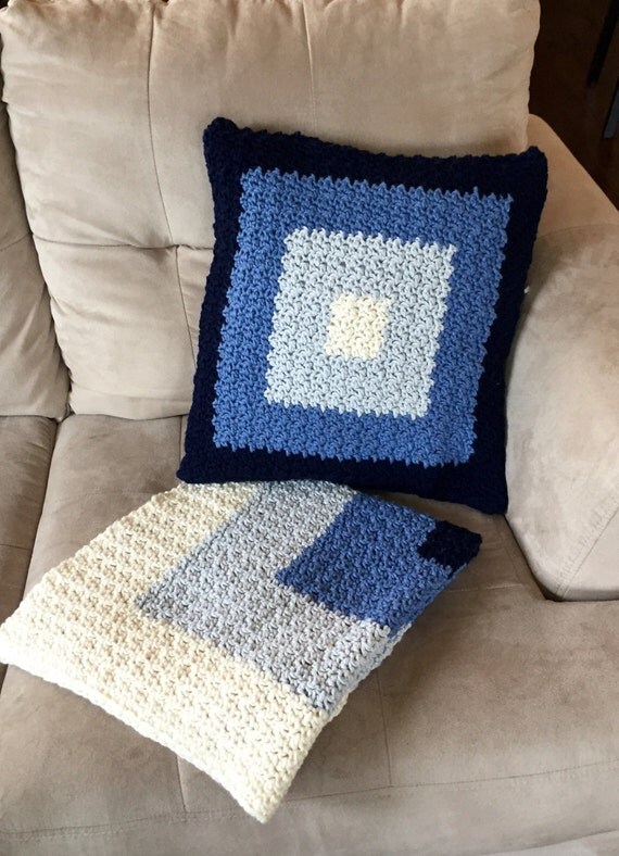 Pillow Cover Crochet PATTERN - Modern Pillow - Pillow Cover - Squares Design from ...