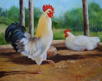 Colorful Rooster Print Painting By Cheri Wollenberg Fine Art America