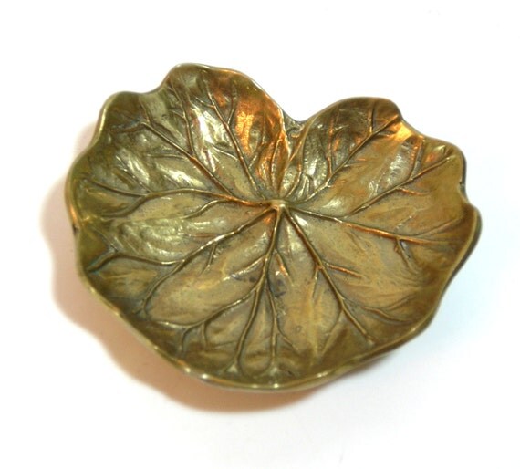 Brass Leaf Dish Trinket Dish Lily Pad Dish