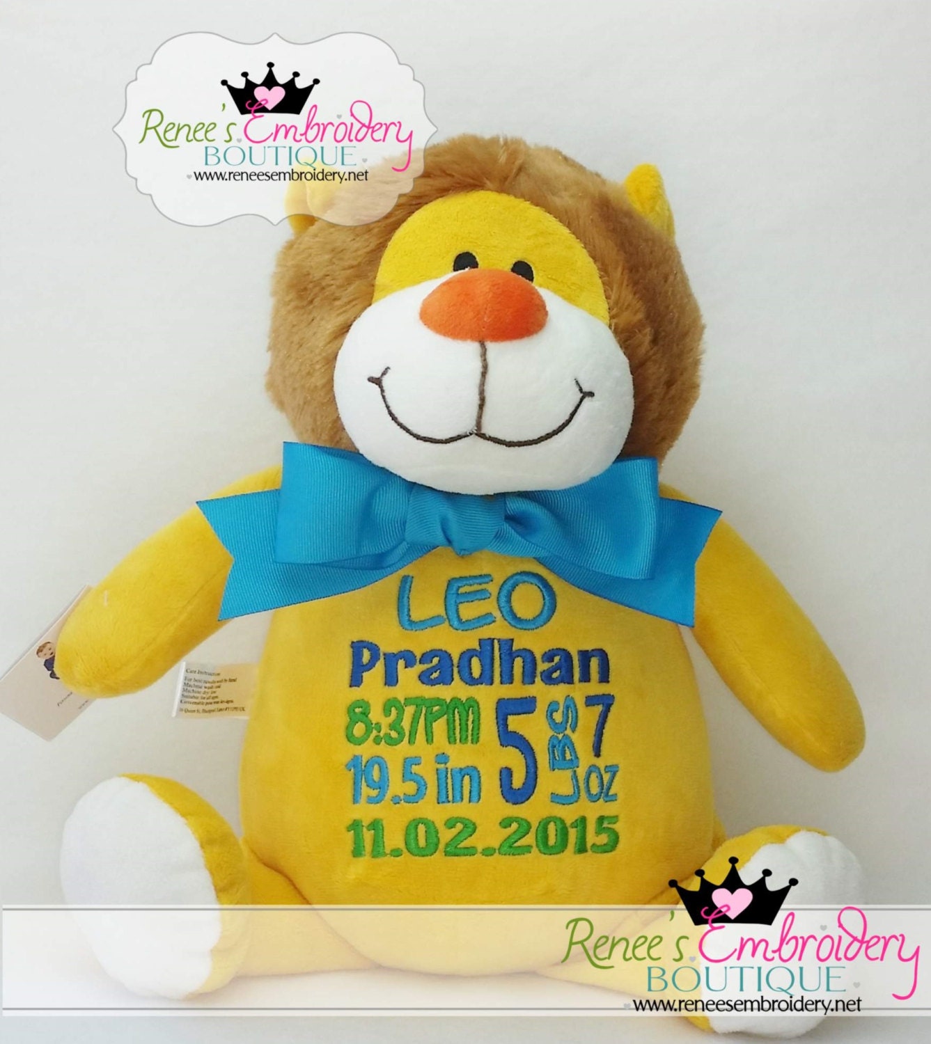 Personalized Baby Gift Custom Embroidery Birth by ReneesEmbroidery