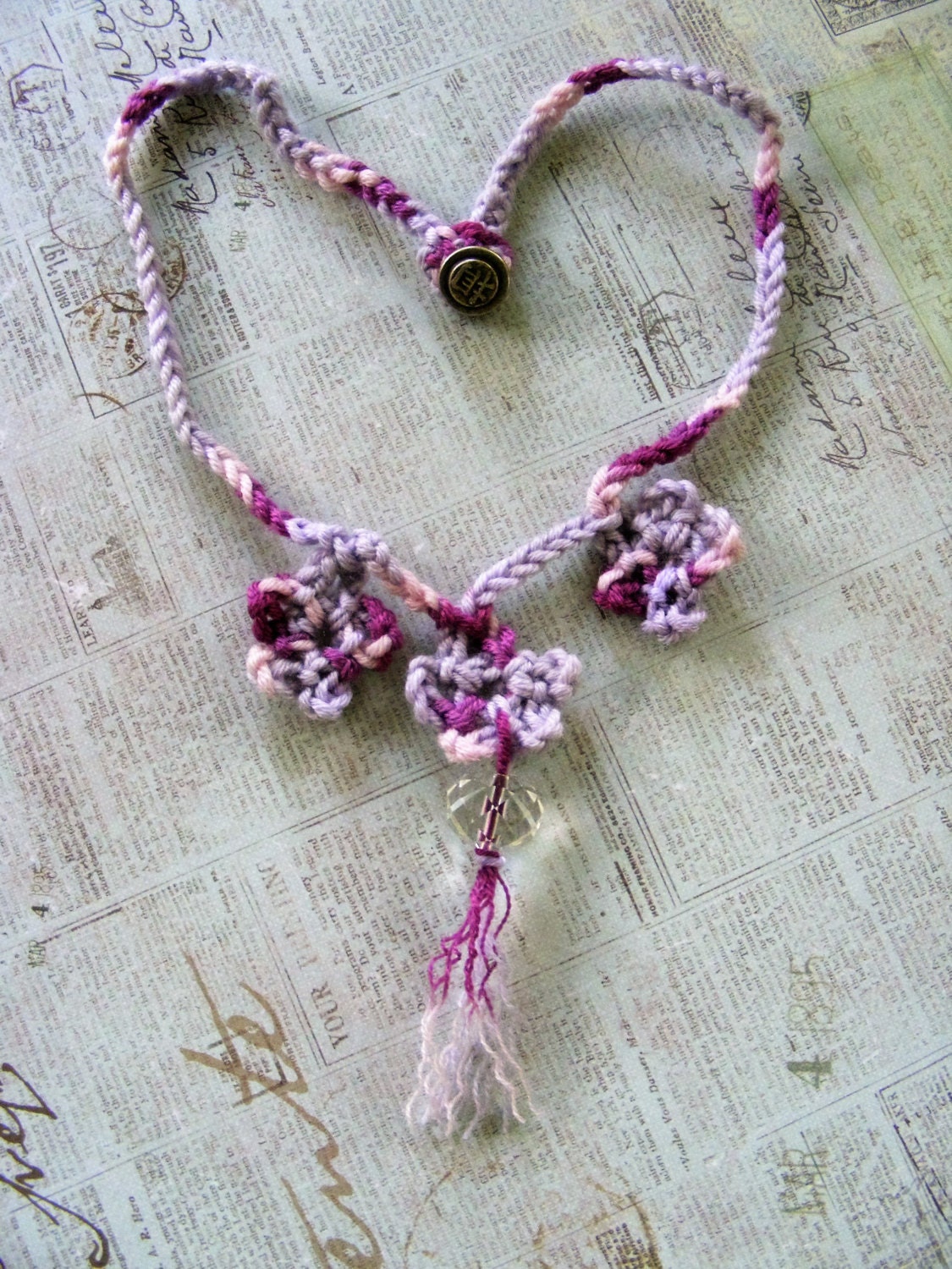 Crochet Necklace Crochet Flower Necklace by meiguidesigns on Etsy