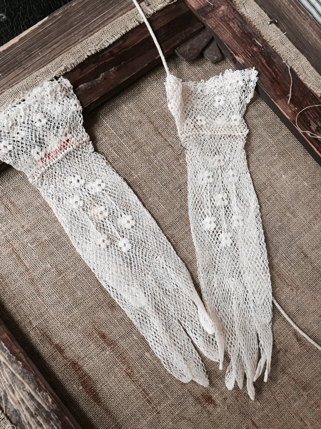 Antique Lace Gloves Hand Made Store Stock sold by the pair
