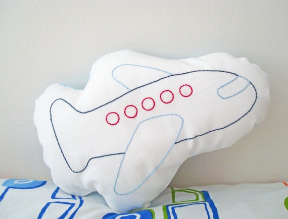 stuffed airplane pillow