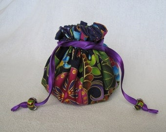 Jewelry Bag -Medium Size - Jewelry Pouch - Drawstring Jewelry Tote - KALEIDOSCOPE