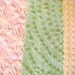 Pink, Green and Yellow Vintage Cotton Chenille Fabric 3 PC Set SALE 25% OFF
