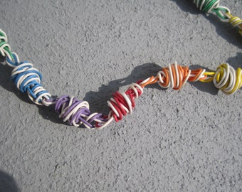 rainbow telephone wire necklace