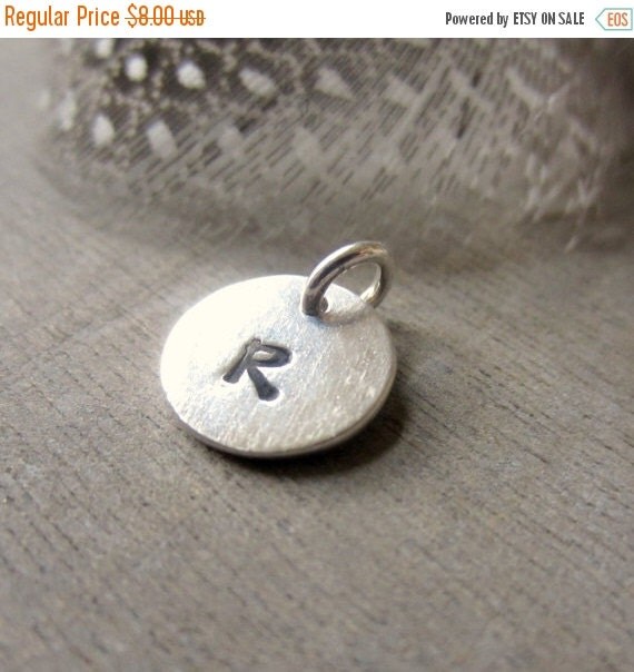 VACATION SALE Silver Initial Charm Artisan Fine by LexiandGem